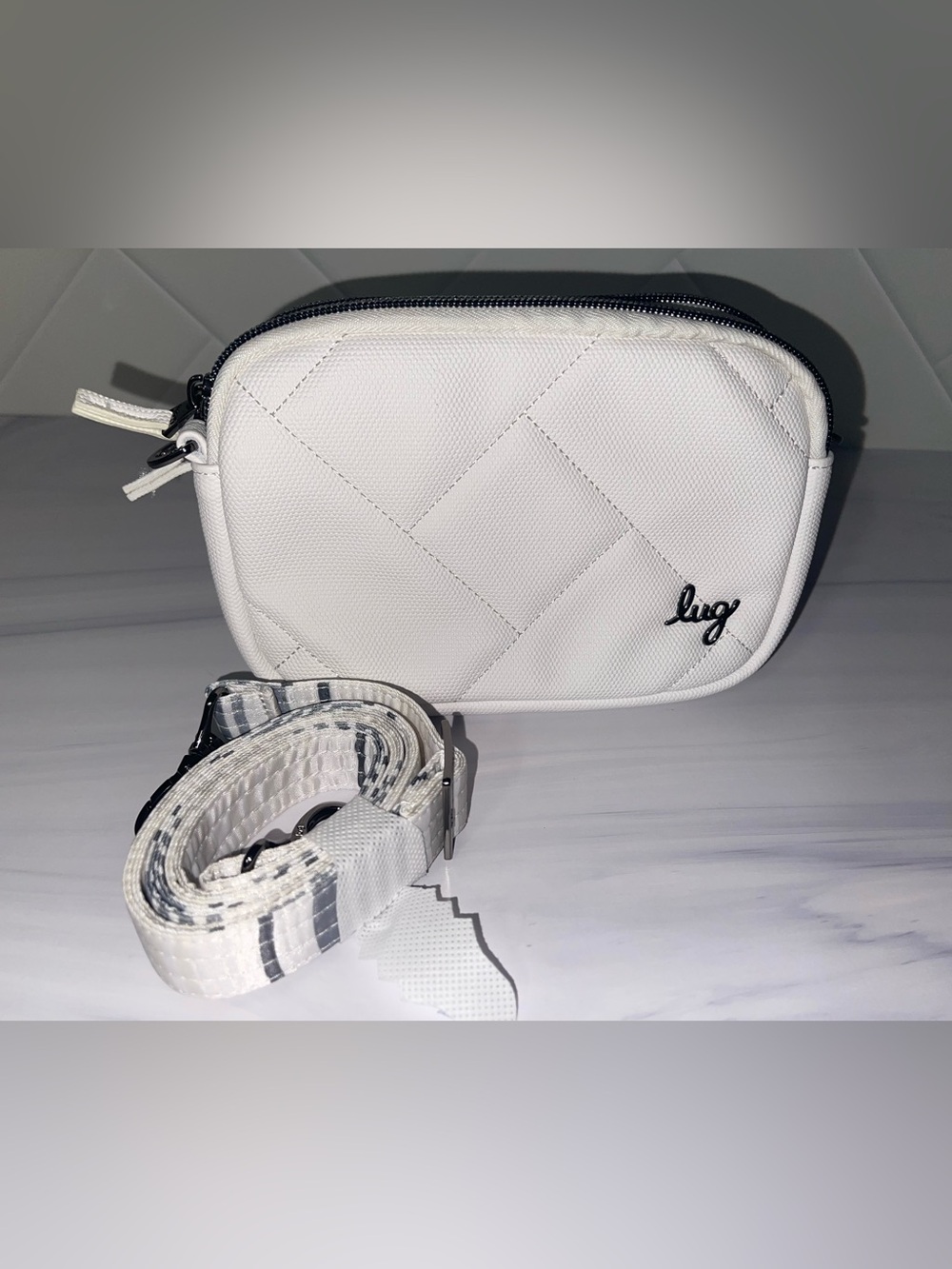 lug Couple matte luxe VL mini crossbody / belt bag - with striped strap - new!